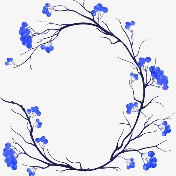 蓝莓树枝免抠