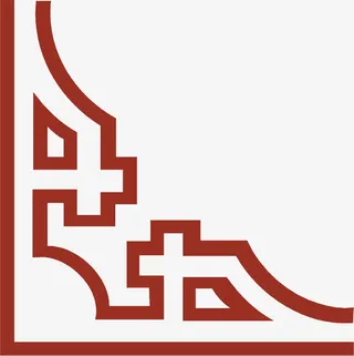 中国风红色边角装饰边框免抠