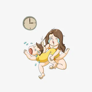 教育哭闹的婴儿免抠