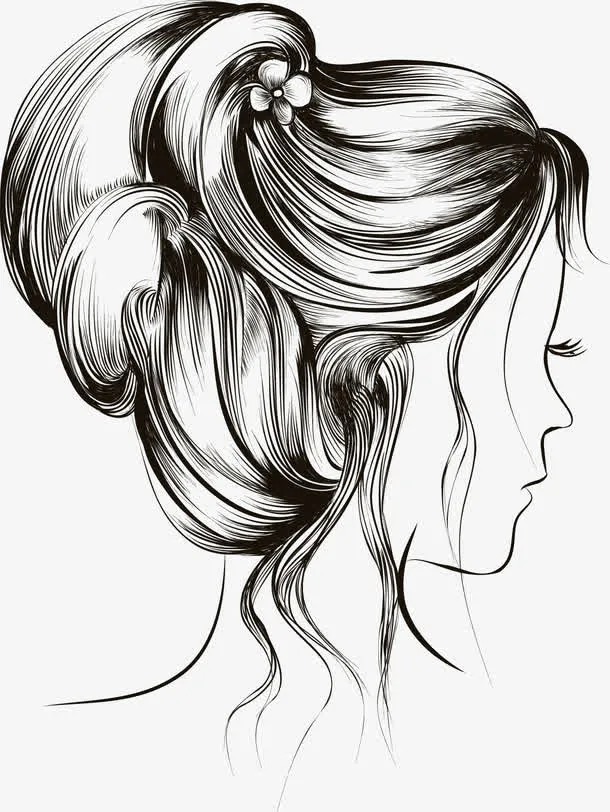 女性发型素材免抠