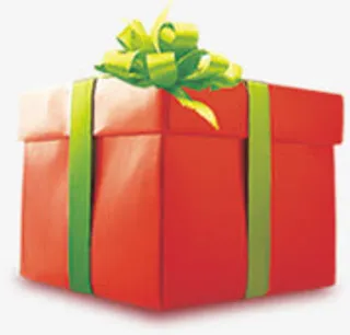 高清红色礼盒蝴蝶结免抠