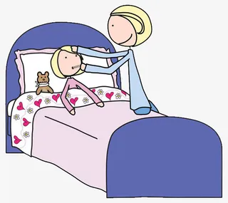 简笔画插图宝宝发烧生病免抠