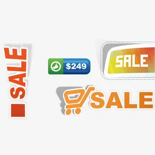 矢量折扣促销文案免抠