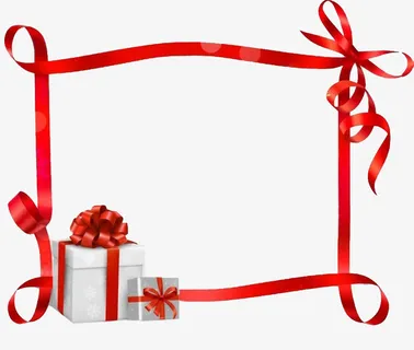 卡通礼物丝带框架免抠图免抠