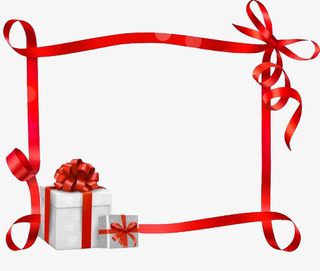 卡通礼物丝带框架免抠图免抠