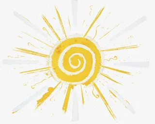 卡通太阳光眩晕免抠