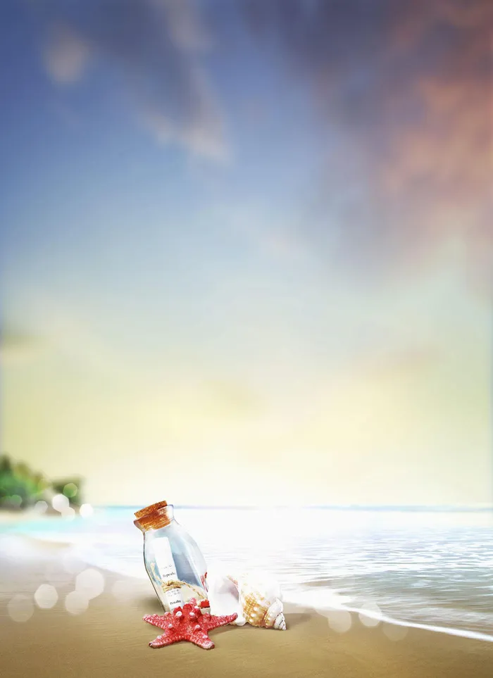 夏季海滩夏日促销广告设计背景高清