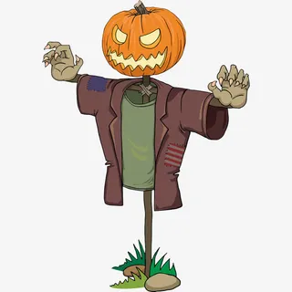 南瓜稻草人免抠