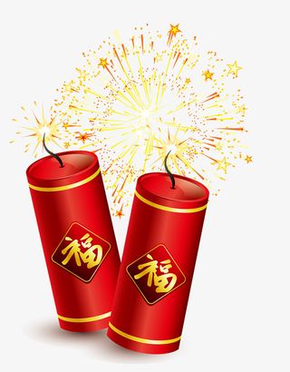 新年鞭炮烟花素材免抠