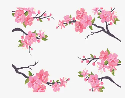 浪漫粉红春天桃花免抠