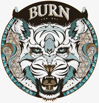 手绘白色老虎头图腾免抠