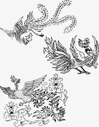 凤舞中国风线稿免抠
