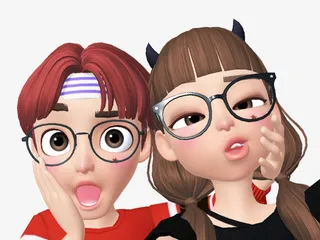 素材 矢量 PNG 通用 男女惊讶免抠