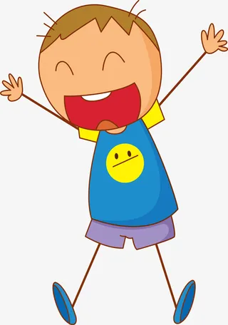 开心的孩子PNG免抠