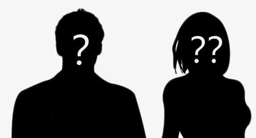 带问号的男女神秘人物免抠