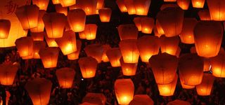 节日气氛孔明灯高清