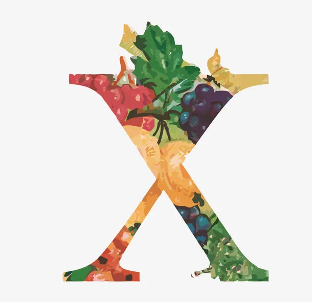 矢量字母设计X免抠