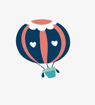卡通矢量热气球素材免抠