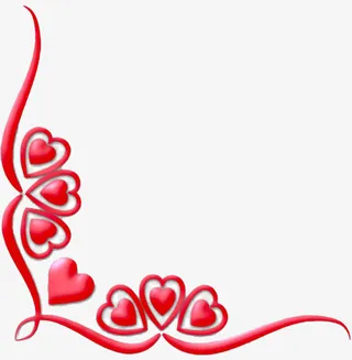 爱心边角PNG免抠
