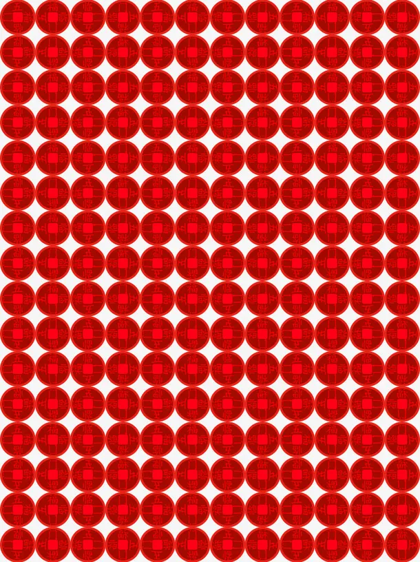 五福临门铜钱底纹免抠