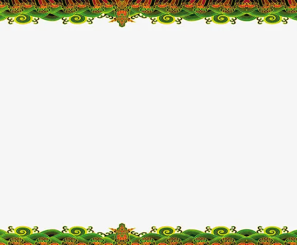 传统云纹边框免抠