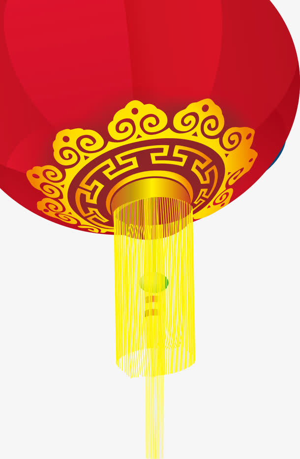 手绘红色中国风新年灯笼装饰免抠