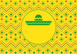 墨西哥风格餐饮海报展板扁平背景素材高清