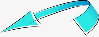 蓝色手绘箭头免抠