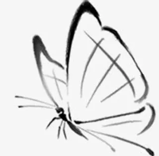 水墨蝴蝶宣传海报免抠