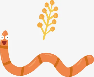 卡通春天蚯蚓免抠