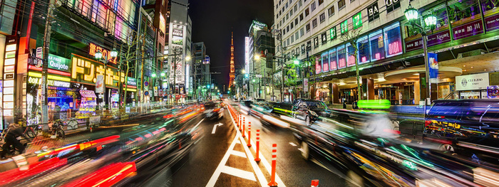 城市街道灯光夜景背景高清