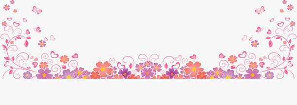 春天花纹边框免抠