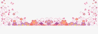 春天花纹边框免抠