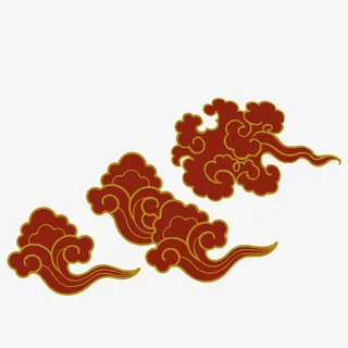 复古风元素云朵免抠