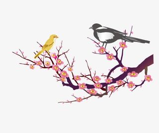 吉祥图案喜鹊登梅免抠
