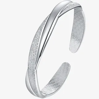 女款开口银手镯免抠