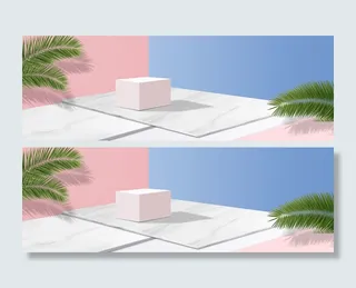 清新立体促销banner高清