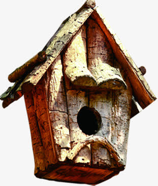 春天树木树屋造型免抠