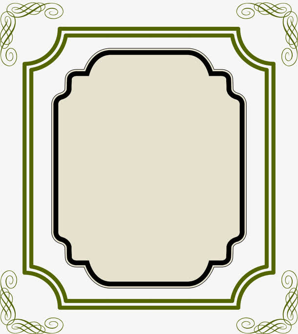 矢量花纹边框沙漠色驼色方形免抠