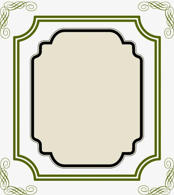 矢量花纹边框沙漠色驼色方形免抠