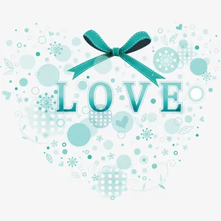 精美蓝色蝴蝶结和字母免抠