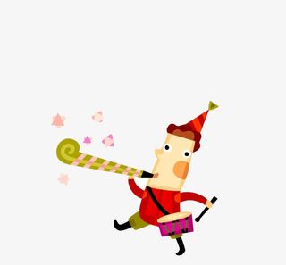 元旦庆祝卡通小人免扣素材免抠