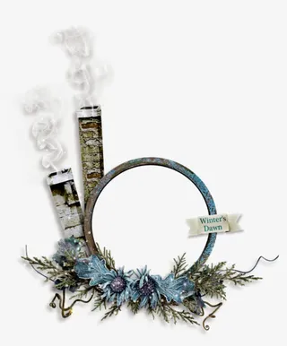 卡通烟囱装饰圆圈相框免抠