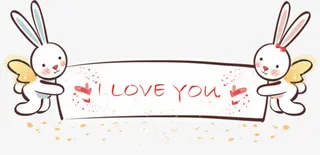 卡通可爱的小兔子边框免抠