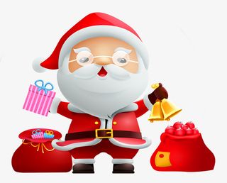 卡通圣诞老人赠礼免抠