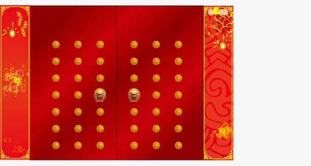 海报装饰红门免抠