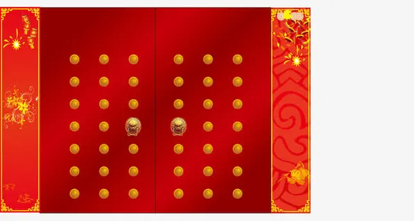 海报装饰红门免抠