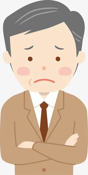 烦恼的老人人物插画免抠