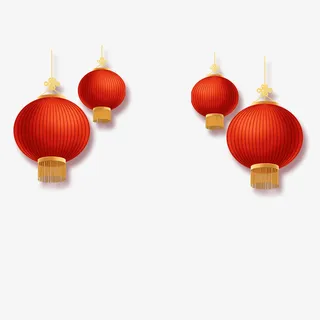 春节元旦装饰灯笼免抠