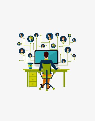 卡通创意办公人物矢量插画免抠